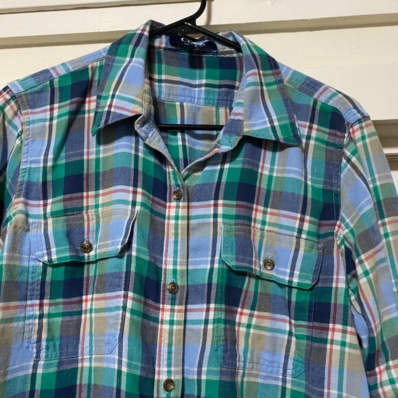 Chaps Denim, long sleeve plaid button-down shirt, size XL - Picture 2 of 9